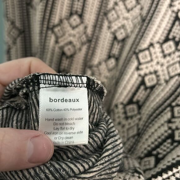 Bordeaux Patterned Oversized Midi Dress - Picture 5 of 7